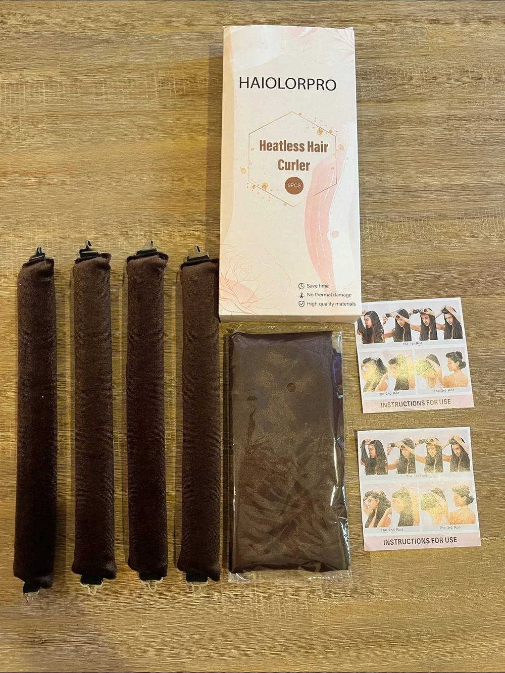 Haiolorpro Heatless Hair Curler 5 pcs